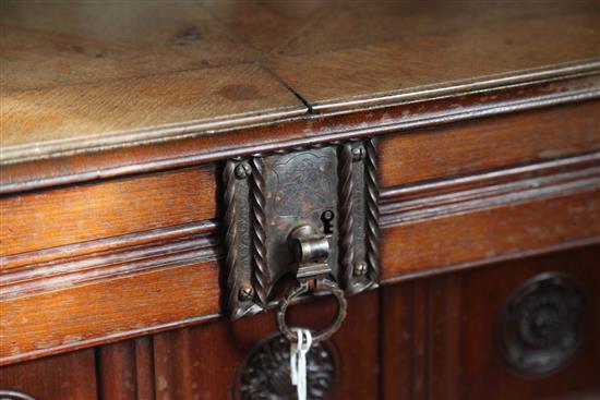 Attributed to Charles Lock Eastlake. A Victorian Aesthetic movement walnut writing desk, W.2ft D.1ft 6in. H.4ft 9in.